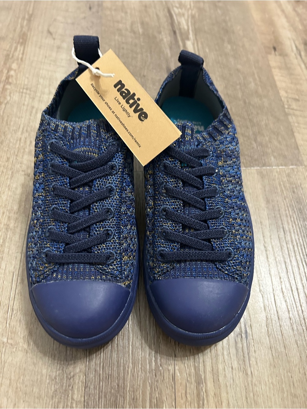 Native Kids Jefferson Knit Slip-On Sneakers in Blue
